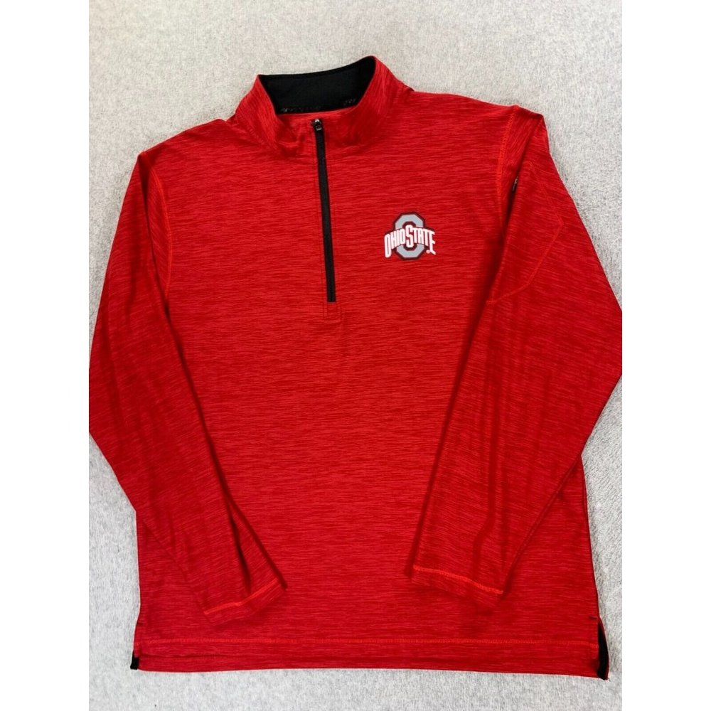 Ohio State Buckeyes Varsity 1/4 Zip‎ Campus Pullover Shirt (Men's XL) Red